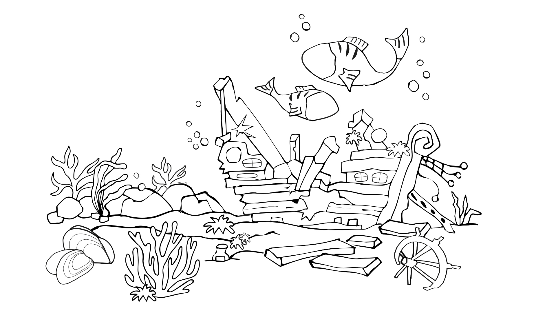 Kuva Väritä ja täydennä kuva vedenalaisesta maailmasta -tehtävästä, Innostu Itämerestä